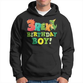 Three Rex 3Rd Birthday Boy 3 Year Old T-Rex Dinosaur Hoodie - Thegiftio UK
