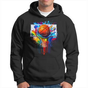 Tie Dye Basketball Ball Hoop Slam Dunk Dribbling Graphic Hoodie - Thegiftio UK