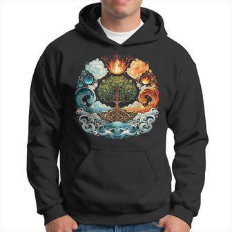 Tree Of Life Spiritual Earth Water Fire & Air Hoodie | Seseable UK