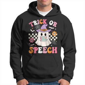 Trick Or Speech Slp Halloween Speech Therapy Halloween Hoodie - Thegiftio UK
