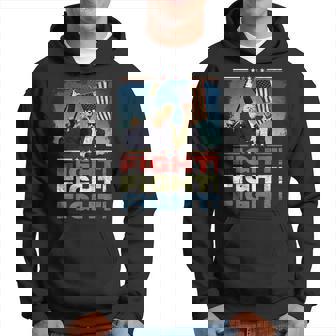 Trump Fight Fight Fight Trump Defiant Trump Shot Fist Pump Hoodie - Thegiftio UK