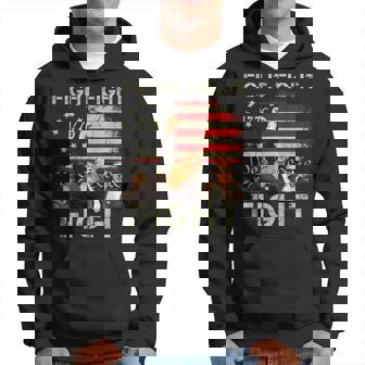 Trump Fight Fight Fight Trump Signals To Americans To Fight Hoodie - Monsterry