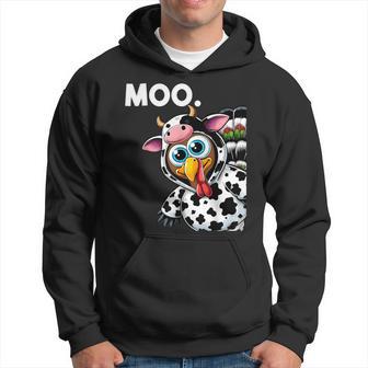 Turkey Moo Cow Costume Thanksgiving Halloween Hoodie - Thegiftio UK