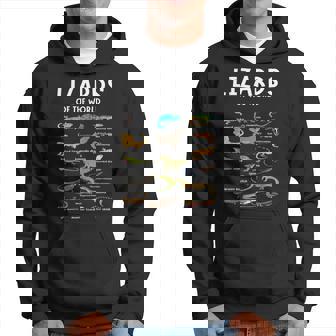 Types Of Lizards Of The World Reptile Herpetology Lizard Hoodie - Monsterry