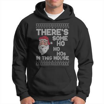 Ugly Christmas Sweater Santa There´S Some Ho Ho Hos In This Hoodie - Thegiftio UK