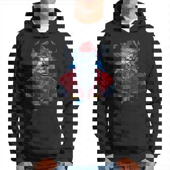 Unconventional Christmas Santa Skull Graphic Hoodie - Monsterry