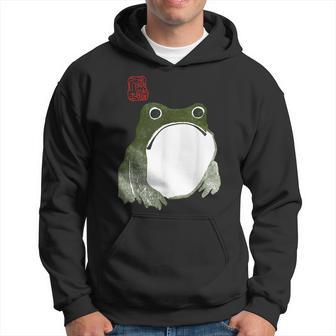 Unhappy Grumpy Unimpressed Japanese Frog Toad Hoodie - Thegiftio UK