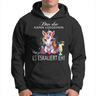 With Unicorn Bin Da Kann Losgehen Und Ja Es Escaliert Eh Kapuzenpullover - Geschenkecke