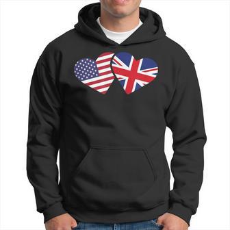United Kingdom Usa Flag Heart British American Love Hoodie - Thegiftio UK