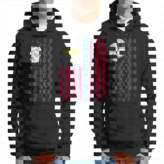 USS Essex CVS-9 American Flag Aircraft Carrier Veteran Papa Men's Hoodie - Monsterry