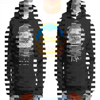USS Kitty Hawk CV-63 Logo American Flag Aircraft Carrier Men's Hoodie - Monsterry
