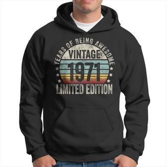 Vintage 1971 T For Retro 1971 Birthday Hoodie - Thegiftio UK