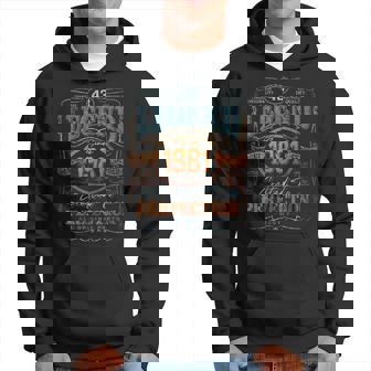 Vintage 1981 Limited Edition 43 Year Old 43Rd Birthday Hoodie | Mazezy