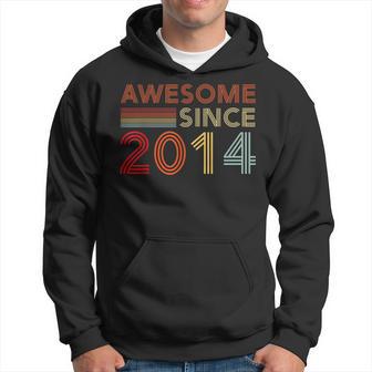 Vintage Awesome Since 2014 Retro Classic Birthday Est 2014 Hoodie - Thegiftio UK