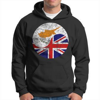 Vintage British & Cypriot Flags Uk And Cyprus Hoodie - Thegiftio UK