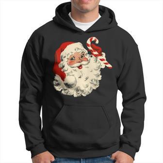 Vintage Christmas Santa Claus Face Old Fashioned Xmas Hoodie - Thegiftio UK