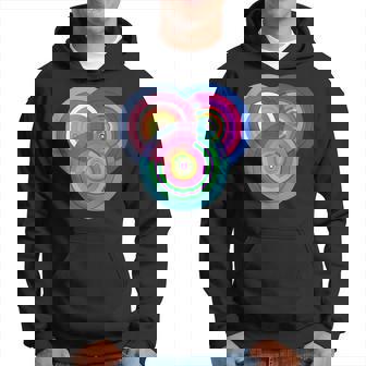 Vintage Color Circles Frequency Triangulation Cymatics Rings Hoodie - Monsterry