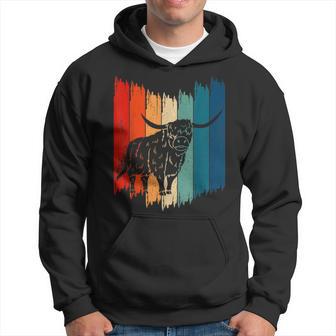 Vintage Highland Cattle Breeder Retro Highland Cattle Cow Hoodie - Thegiftio UK