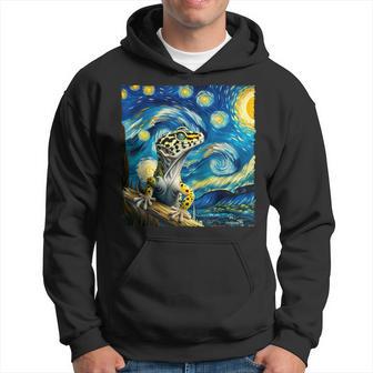 Vintage Leopard Gecko Starry Night Portrait Cute Animals Hoodie - Thegiftio UK