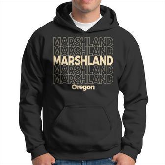 Vintage Marshland Oregon Repeating Text Hoodie - Monsterry