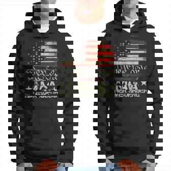 Vintage Old Trump 2024 Maga Never Surrender Us American Flag Hoodie - Thegiftio UK