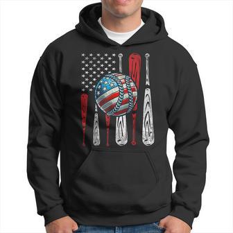 Vintage Patriotic Baseball 4Th Of July Usa American Flag Hoodie - Thegiftio UK
