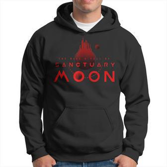 Vintage Sanctuary Red Moon Murderbot Space Science Fiction Hoodie - Thegiftio UK