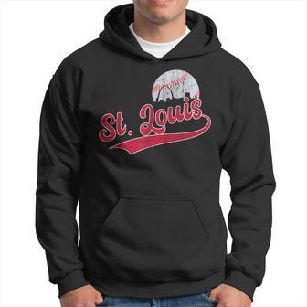 Vintage St Louis Skyline Retro Gameday Baseball Hoodie - Thegiftio UK