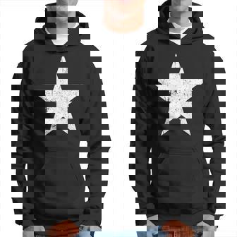 Vintage Star White Star Print Distressed White Star Hoodie - Thegiftio UK