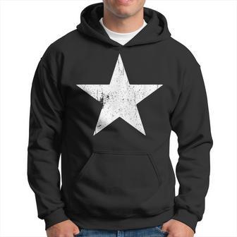 Vintage Star White Star Print Distressed White Star Hoodie - Thegiftio UK