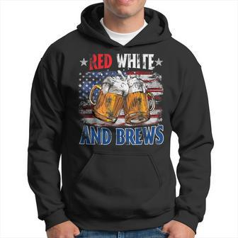 Vintage Usa Beer Drinking Fourth Of July Red White And Brew Hoodie - Monsterry