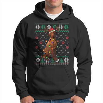 Vizsla Christmas Santa Ugly Sweater Dog Lover Xmas Hoodie - Thegiftio UK