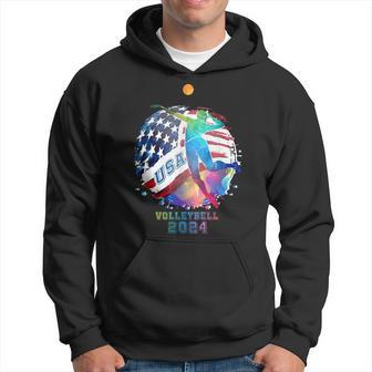 Volleyball Usa Support The United States American 2024 Hoodie - Thegiftio UK