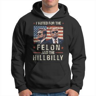I Voted For The Felon And The Hillbilly 2024 Trump Vance Hoodie - Thegiftio UK