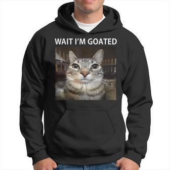 Wait I'm Goated Silly Cat Meme Hoodie - Thegiftio UK