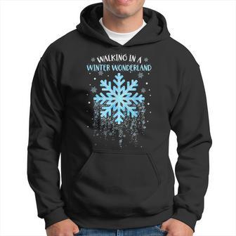 Walking In A Winter Wonderland Snowflake Christmas Pajamas Hoodie - Thegiftio UK
