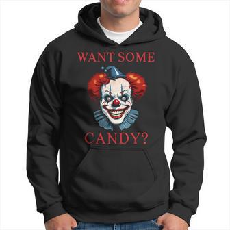Want Some Candy Scary Evil Clown Halloween Costume Hoodie - Thegiftio UK
