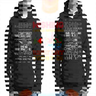 All I Want For Christmas Biden Trump Ugly Christmas Sweater Hoodie - Seseable
