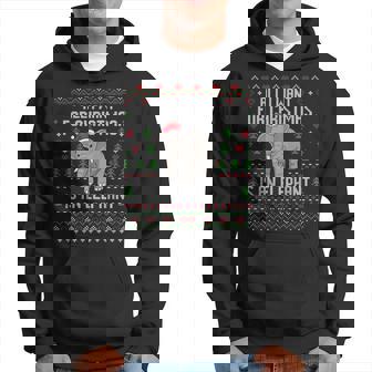 All I Want For Christmas Is An Elephant Ugly Xmas Sweater Hoodie | Mazezy