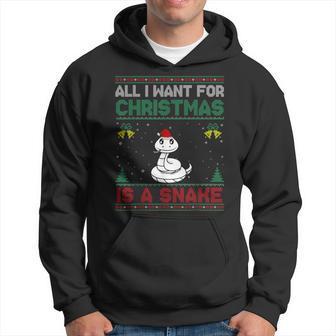 All I Want For Christmas Is A Snake Ugly Sweater Hoodie - Thegiftio UK