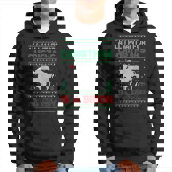 All I Want For Xmas Is A Bison Ugly Christmas Sweater Hoodie - Thegiftio