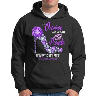 We Wear Purple High Heel Domestic Violence Awareness Hoodie - Thegiftio UK