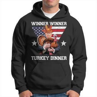 Winner Winner Turkey Dinner Trump Thanksgiving Fun Hoodie - Thegiftio UK