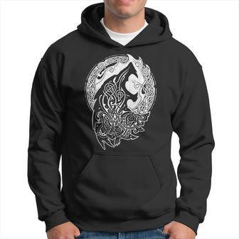 Wolf Celtic Viking Nordic Mythology Vintage Hoodie - Thegiftio UK