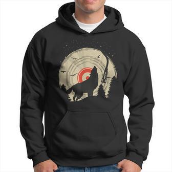 Wolf Dj Disc Jockey Vinyl Record Hoodie - Thegiftio UK