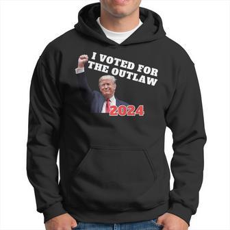 Won I Voted For The Outlaw 2024 Trump We Made History Hoodie - Thegiftio UK
