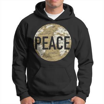 World Peace Needed Global Peace On Earth Retro Globe Vintage Hoodie - Monsterry