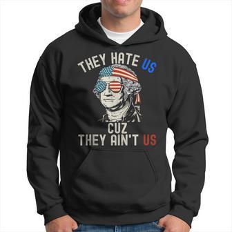 They Hate Us Cuz They Ain't Us Usa American Flag 4Th Of July Hoodie - Thegiftio UK