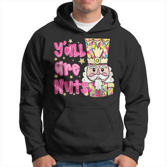 Y'all Are Nuts Merry Christmas Pink Nutcracker Lover Hoodie - Thegiftio UK