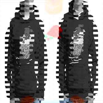 Yarn Ball Santa Knitting T Christmas Women's Xmas Hat Hoodie - Monsterry